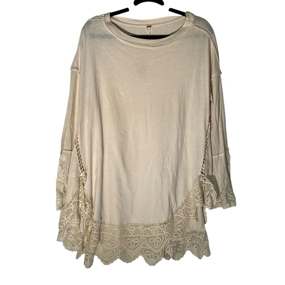 Free People Sparrow Lace Trim Tunic in Ivory - Picture 4 of 9